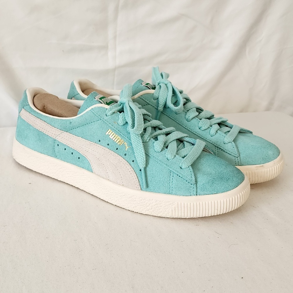 Puma Suede Classic XXI Aqua Sneakers Low Top Casual Shoes Size 8.5